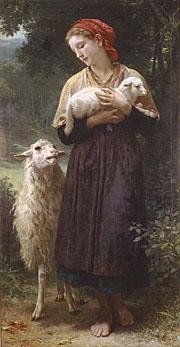 『羊飼いの女』 1873 写実主義 ウィリアム・アドルフ・ブーグロー Oil Paintings